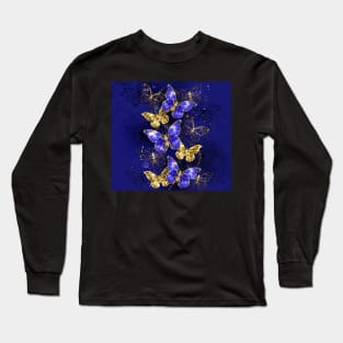 Composition with Sapphire Butterflies Long Sleeve T-Shirt